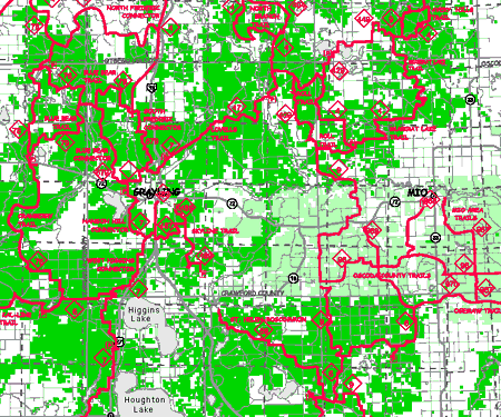 Houghton Lake Snowmobile Map